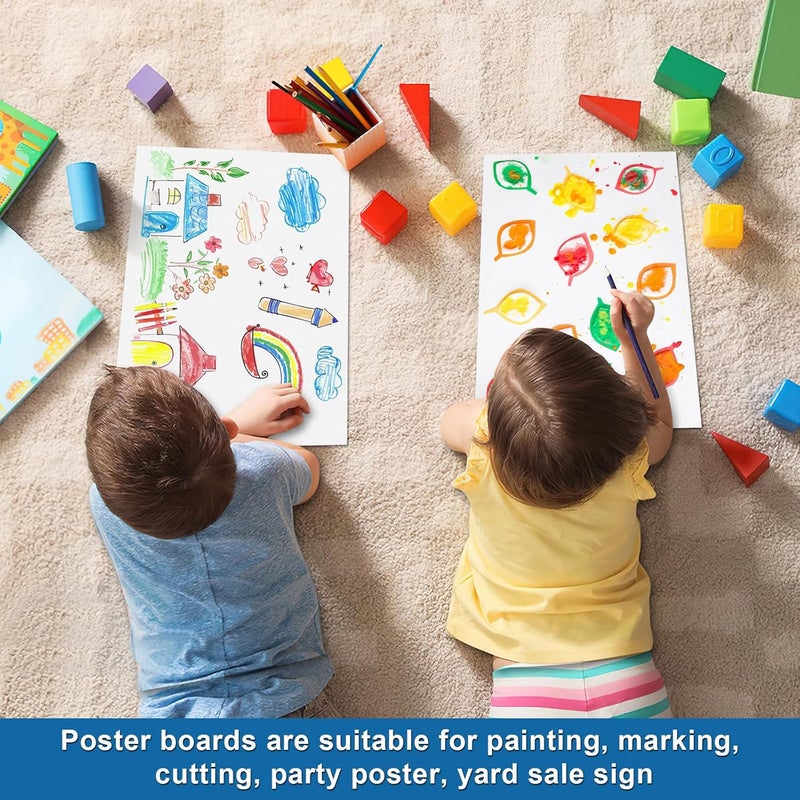 rookea 35 Pcs Poster Board 11.7 x 16.5 Inches White Paper Bulk, 250 GSM Thickness Vision Poster Boards Blank Graphic Display Posterboards for Drawing Artwork School Arts Crafts Projects - Image 4